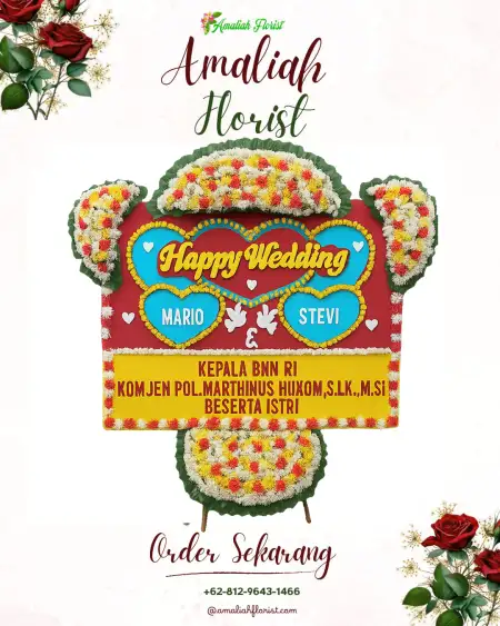 Papan Bunga Pernikahan Gedung Mulya
